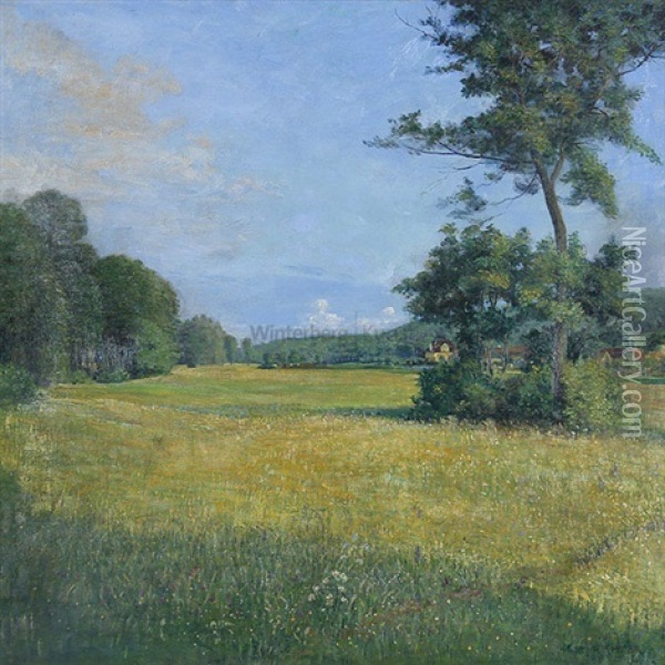 Bluhende Sommerwiese Oil Painting - Klaus Carl Friedrich Richter