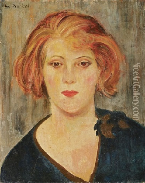 Portrait Einer Jungen Frau Oil Painting - Willi Jaeckel