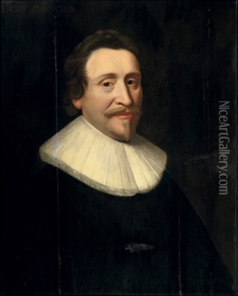 Portrait Of Hugo De Groot Oil Painting - Michiel Janszoon van Mierevelt