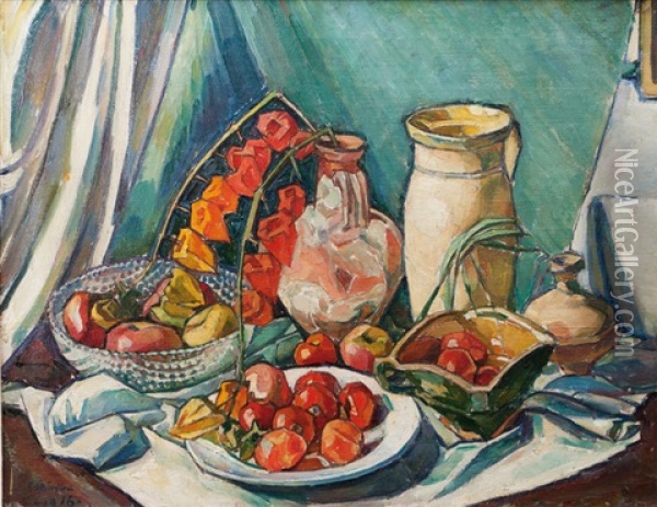 Still Life With Fruits Oil Painting - Theodor Schindler