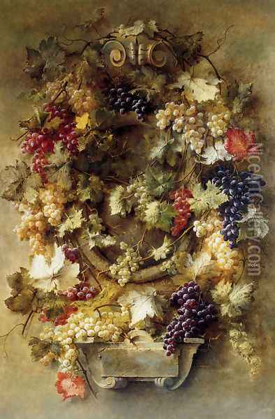 Composition Aux Raisins De France Oil Painting - Joseph-Eugene Gilbault