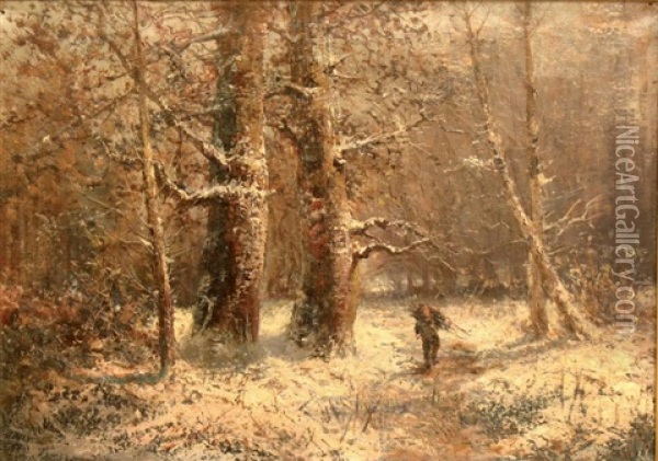 Foret Sous La Neige Oil Painting - Emile Godchaux