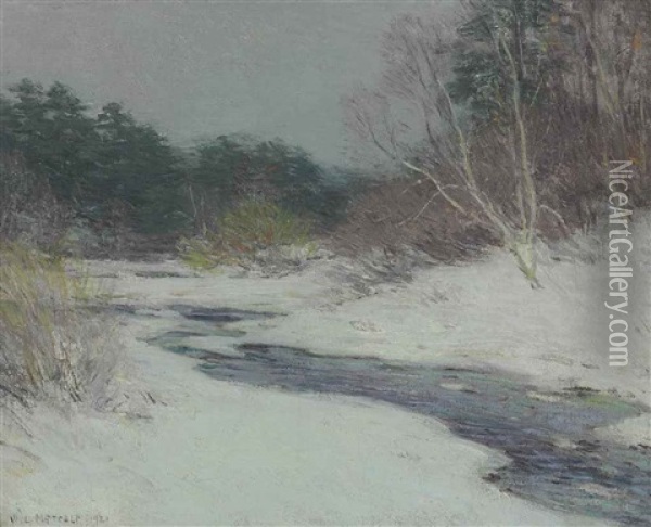 Thawing Brook (no. 3) Oil Painting - Willard Leroy Metcalf