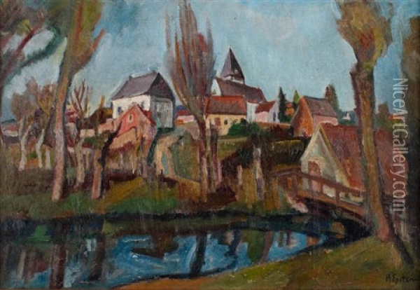 Miasteczko Nad Rzeka Oil Painting - Henri Epstein