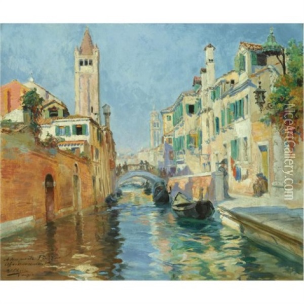 Venecia (venice) Oil Painting - Ulpiano Checa Sanz