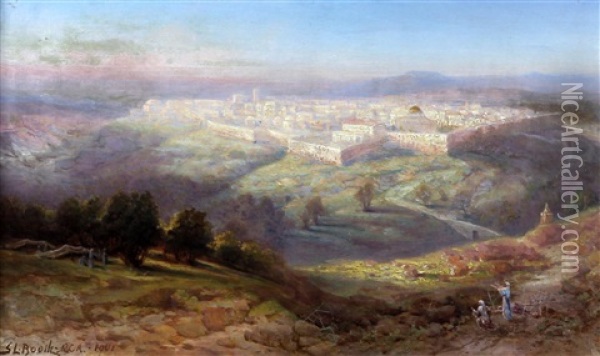 Jerusalem From The Mount Of Olives Oil Painting - Samuel Lawson Booth