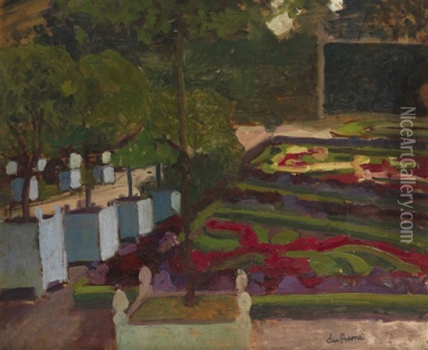 Le Jardin Du Luxembourg Oil Painting - Charles Dufresne