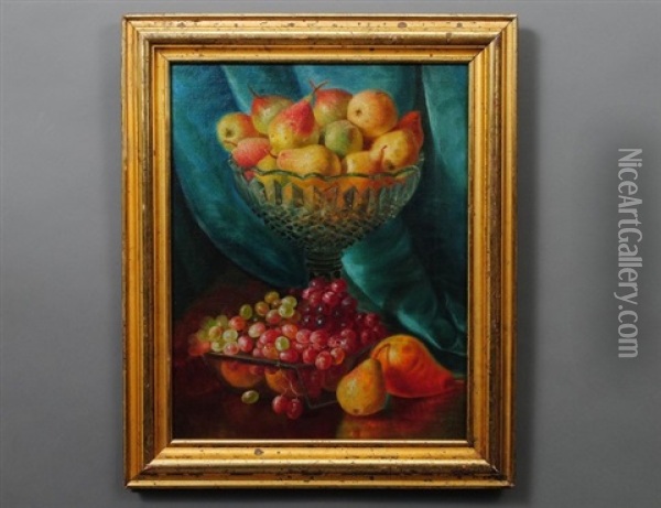 Still Life With Pears And Grapes Oil Painting - John Christopher Miles