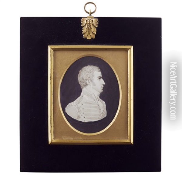 Portrait Miniature Of An Officer Oil Painting - Samuel Andrews