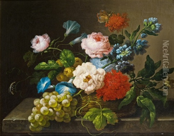 Blumenstuck Mit Fruchten Oil Painting - Franz Xaver Petter