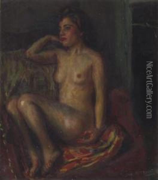Seated Nude Oil Painting - Sam Ostrowsky