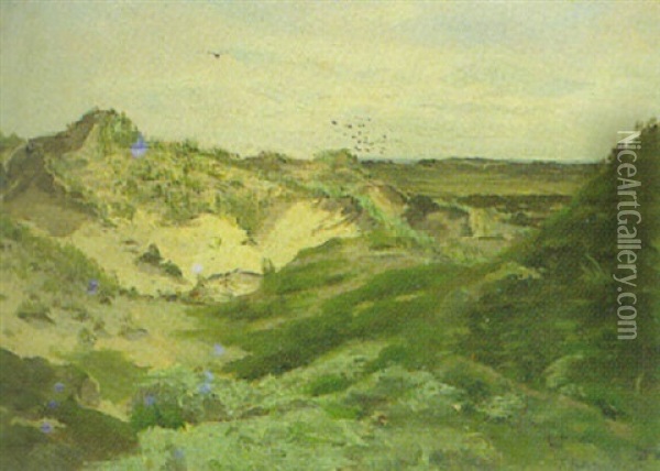 Grune Dunenlandschaft - Nordsee Oil Painting - Heinrich Petersen-Flensburg