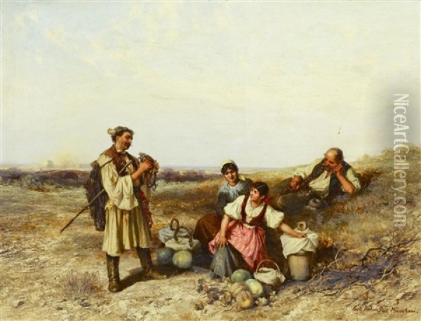 In Der Puszta Oil Painting - Pal (Paul) Boehm