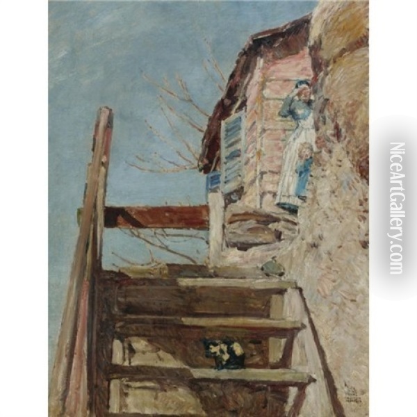 The Stairs Oil Painting - Childe Hassam