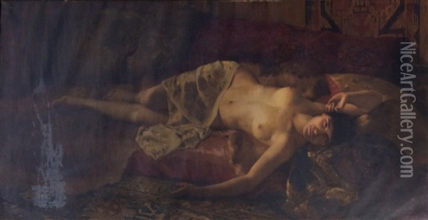 Esclave Nue Oil Painting - Pierre-Joseph Mousset