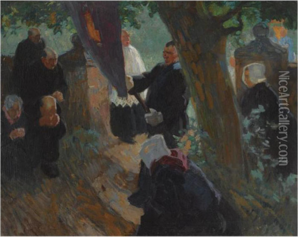 A Procession In Laren Oil Painting - Willy Sluyters