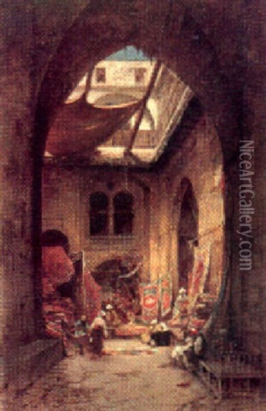 The Rug Merchant Oil Painting - Hermann David Salomon Corrodi