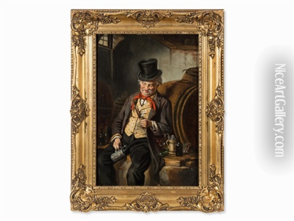 The Wine Tasting Oil Painting - Hermann Kern