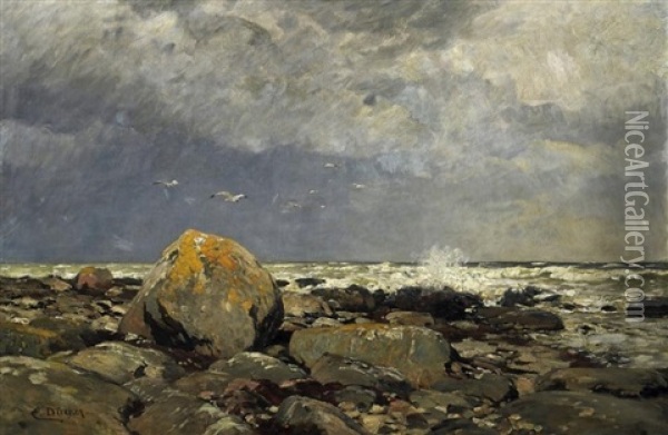 Felsenstrand An Der Ostsee Oil Painting - Eugen Gustav Duecker
