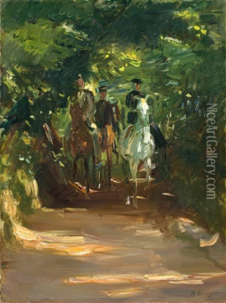 Reitergruppe Im Wald Oil Painting - Max Slevogt