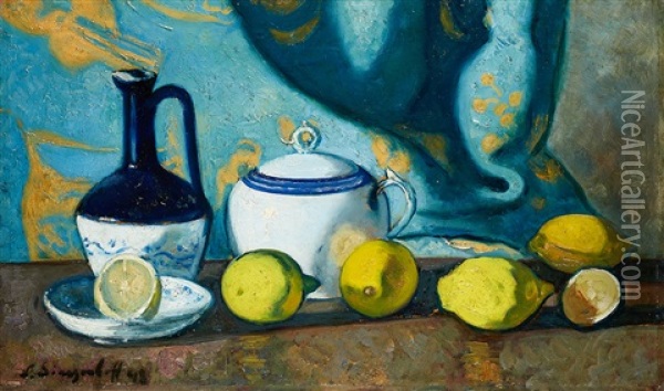 Nature Morte Aux Citrons Oil Painting - Nicolas Sinezouboff