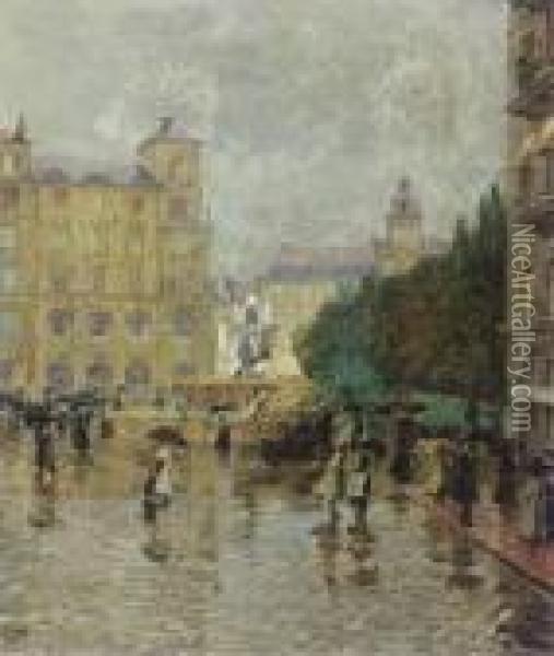 Regentag In Munchen Oil Painting - Charles Guy Vetter