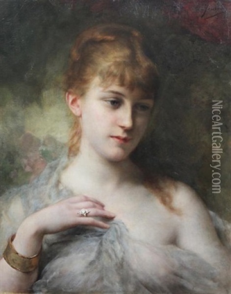 La Reverie Oil Painting - Adolphe Jourdan