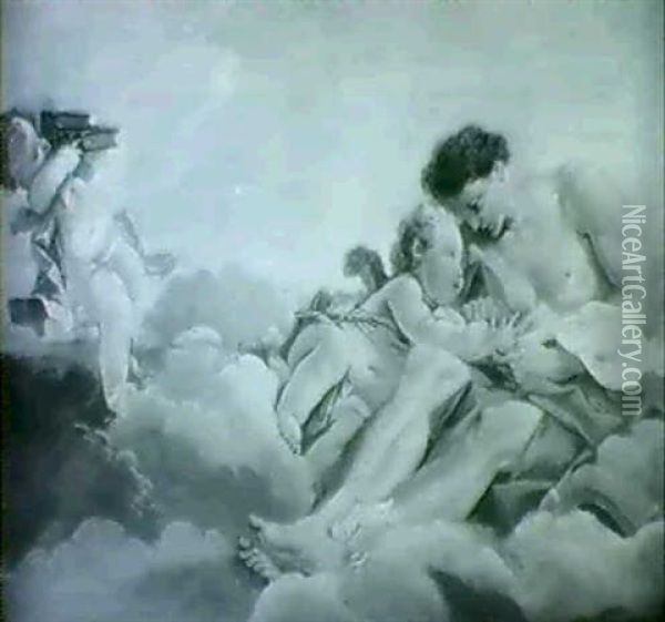 Allegorie De La Lecture Oil Painting - Jean Baptiste Marie Pierre