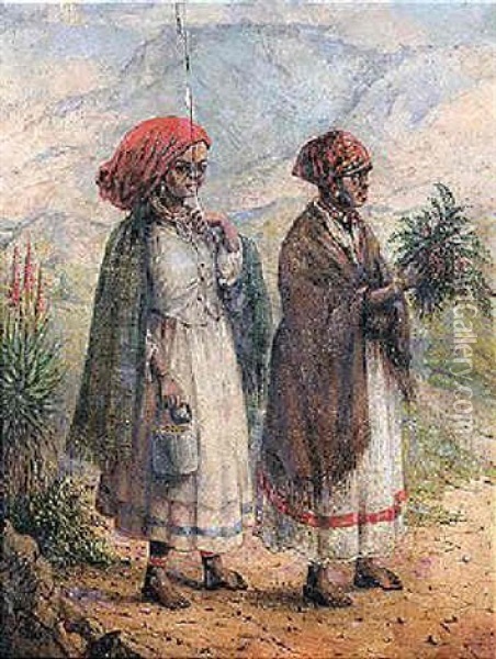 Two African Women Oil Painting - Frederick Timpson I'Ons