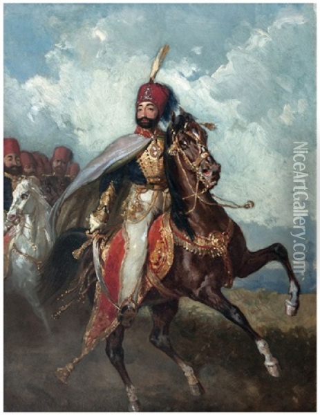 Sultan Ii. Mahmud Oil Painting - Henry Guillaume Schlesinger