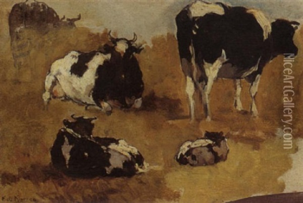 A Study Of Cows Oil Painting - Eduard Karsen
