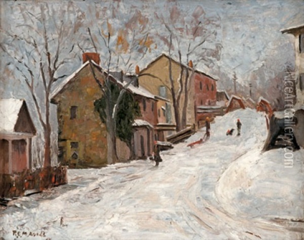 Ferry Street, New Hope Oil Painting - Roscoe Clarence Magill