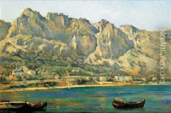 Vue De Beaulieu, La Petite Afrique Oil Painting - Louis Antoine Besson(Beysson)