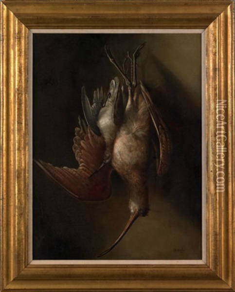 Still Life Of Hanging Game Oil Painting - Frederick A. Spang