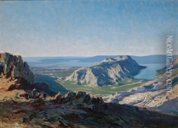 Blick Vom Lovcen In Die Bucht Von Cattano, Jugoslawien Oil Painting - Karl Ludwig Prinz