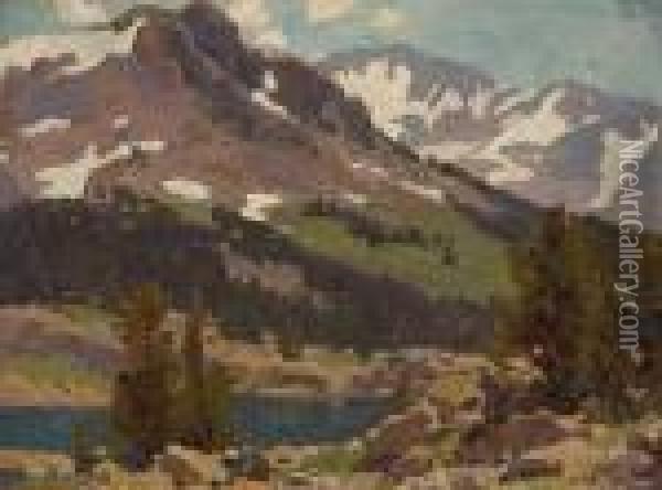 Sierra Slopes And Lake Oil Painting - Edgar Alwin Payne