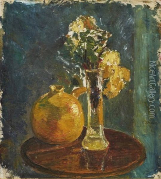 Stilleben Med Blommor I Vas Oil Painting - Karl Isakson