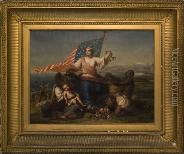 Liberty Freeing The Shackles Of Slavery Oil Painting - Thomas Prichard Rossiter