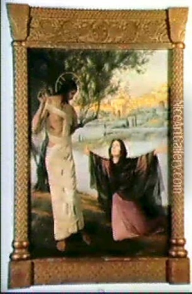 Noli Me Tangere Oil Painting - Harald Slott-Moller