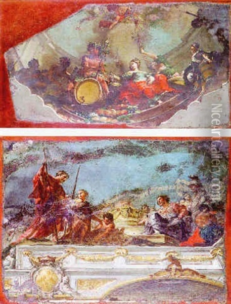 Le Triomphe De Bacchus Et Ariane Oil Painting - Giacinto Diana