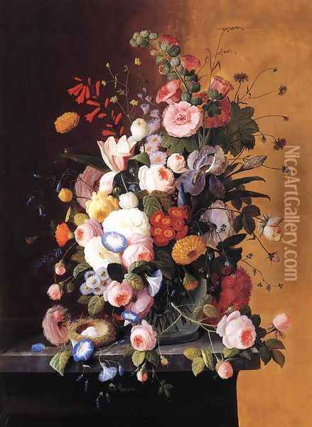 Still Life with Flowers II Oil Painting - Severin Roesen