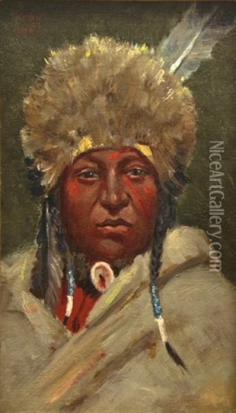 Chief Little Bear Oil Painting - Henry F. Farny