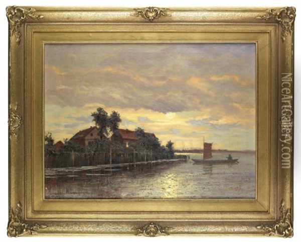 Am Riewendsee Oil Painting - Ernst Hugo Lorenz-Morovana