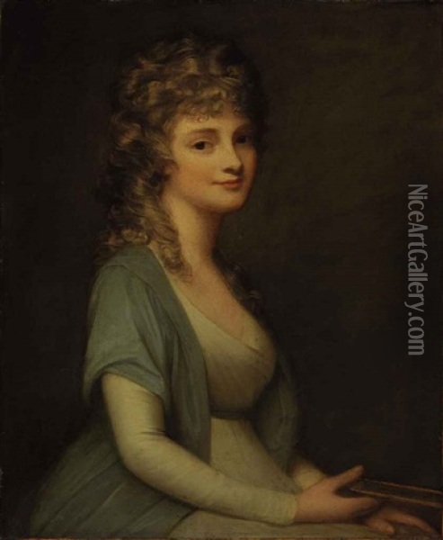 Portrait Of Mrs. Bruce Oil Painting - George Romney