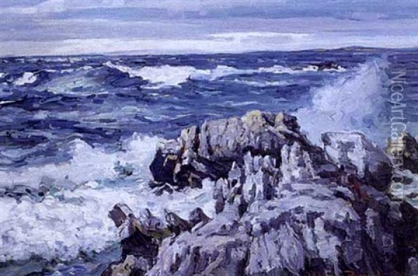 Marine Coast Of Nova Scotia Oil Painting - George Horne Russell