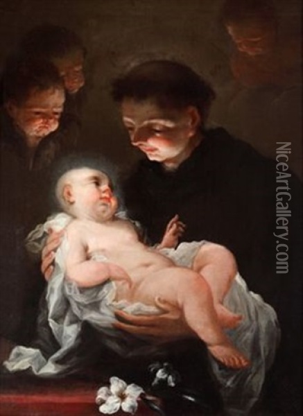 Der Heilige Antonius Von Padova Oil Painting - Ludovico Antonio David