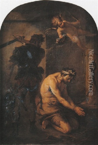 La Decollation De Saint Jean Baptiste Oil Painting - Jacques Dumont Romain