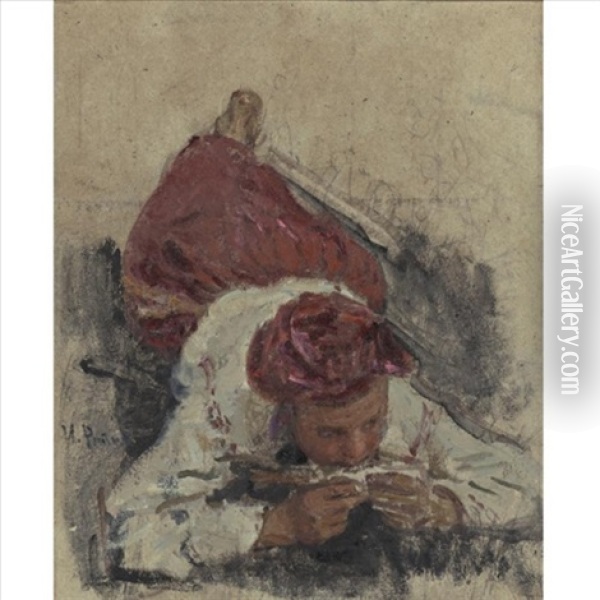 Lying Figure Oil Painting - Ilya Repin
