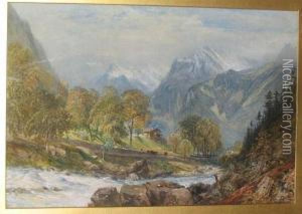 'altdorf And Tell's Chapel', And 'lake Lucern Burglen' Oil Painting - John Skinner Prout