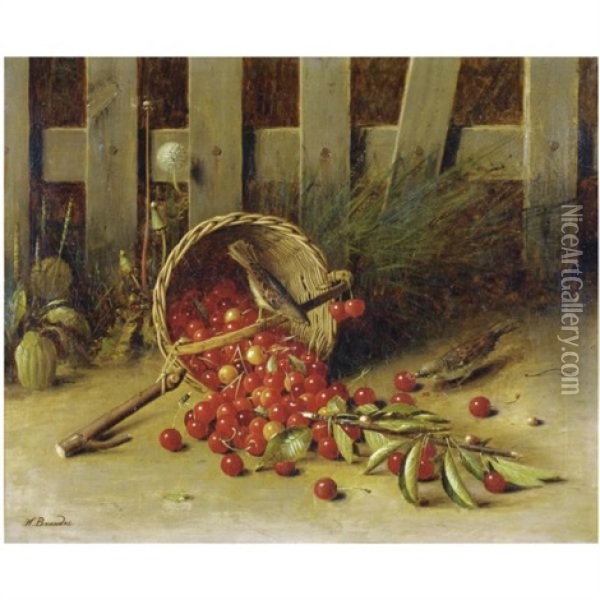 Cherry Pickers Oil Painting - Hans Heinrich Juergen Brandes